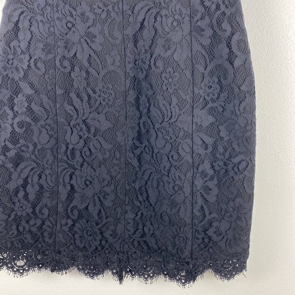 Nicholas Black Lace Cocktail Mini Dress Homecoming Sweetheart Neckline Short - Picture 9 of 10